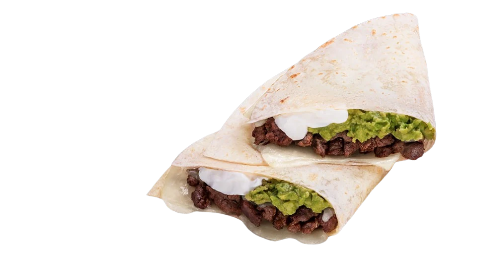 Super Quesadilla with guacamole and sour cream