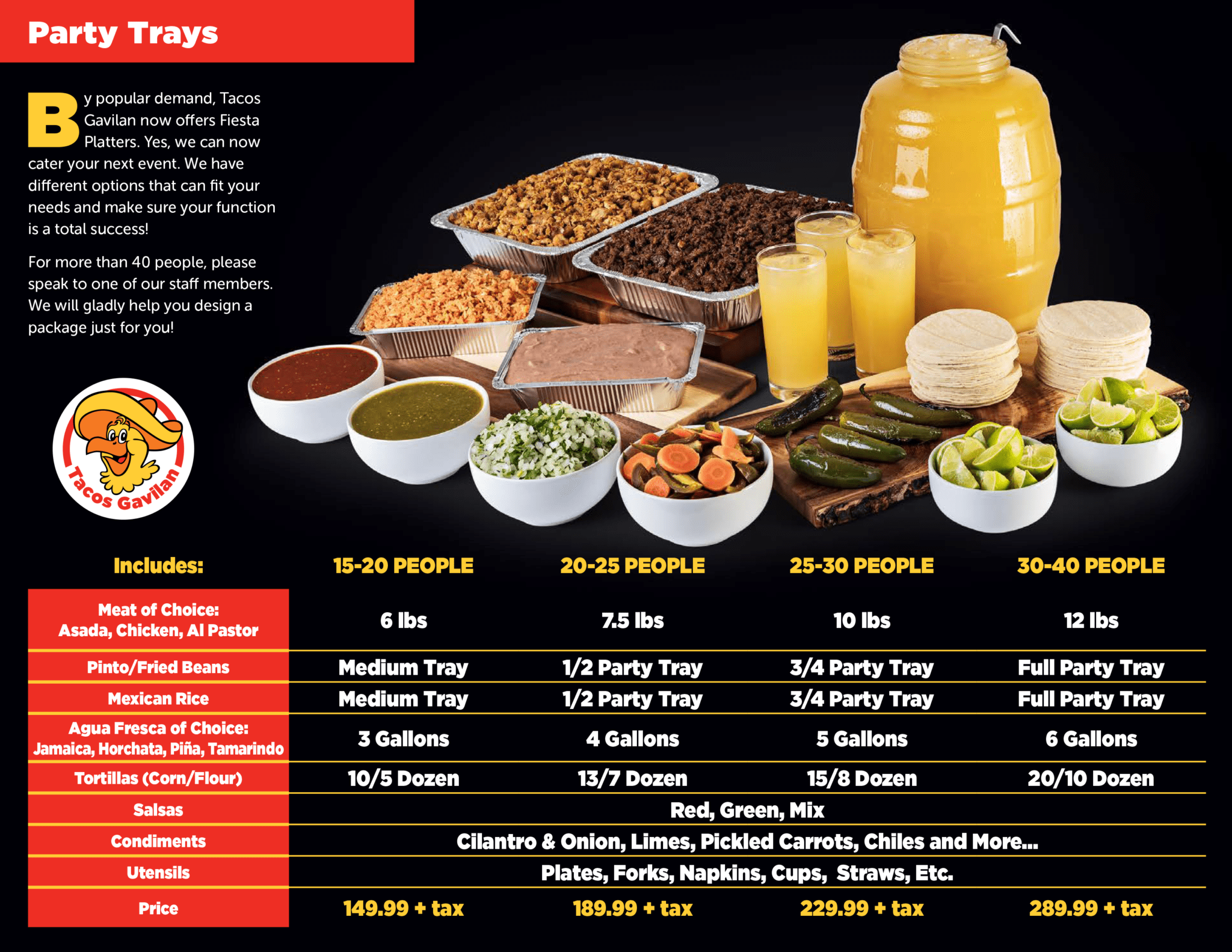 Fiesta Platter PDF Tacos Gavilan